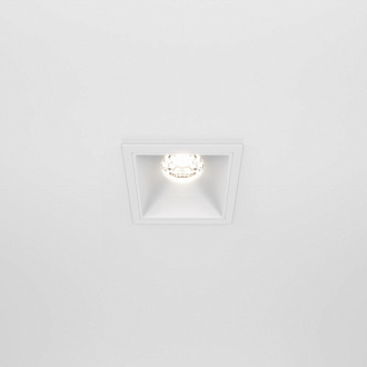 LED светильник 7 см, 10W, 4000K, Maytoni Downlight Alfa LED DL043-01-10W4K-SQ-W, белый, вр 5,5*5,5 см