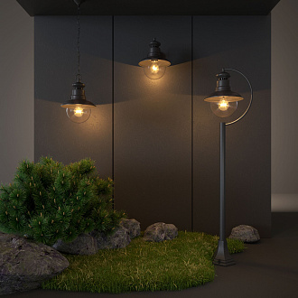 Talli F черный уличный светильник на столбе IP44 GL 3002F Elektrostandard