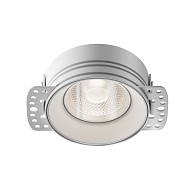 Влагозащищенный светильник 6,5*6,5*3 см, 1*GU10, 10W, К, Maytoni Technical Flint DL101-GU10-TRS-W белый, вр 6,8 см