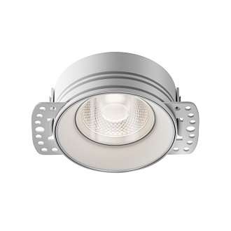 Влагозащищенный светильник 6,5*6,5*3 см, 1*GU10, 10W, К, Maytoni Technical Flint DL101-GU10-TRS-W белый, вр 6,8 см