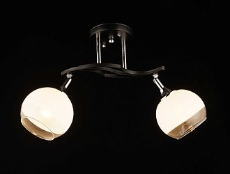 Люстра L500 x W165 x H260, мм, 2*40W (80W), BK+CR (Черный+Хром) Rilon 3664/2 BK+CR