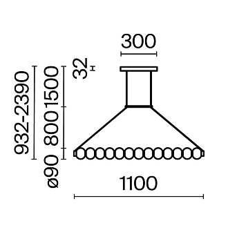 Подвесной светильник 110*9*312,2 см, LED, 22W, 3000К, Maytoni Amulet MOD555PL-L18G3K золотой