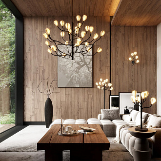 Бра 5*G4 LED*5W Odeon Light Gardi 5090/5W, черный матовый