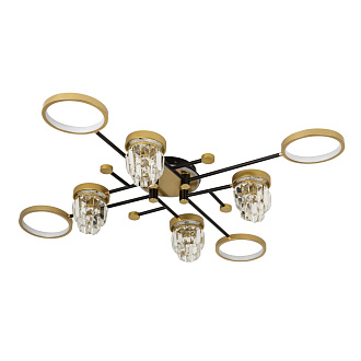 Светильник 115*115*20 см, LED 55W, 3000 / 6000K, Золото LED4U L3101-4