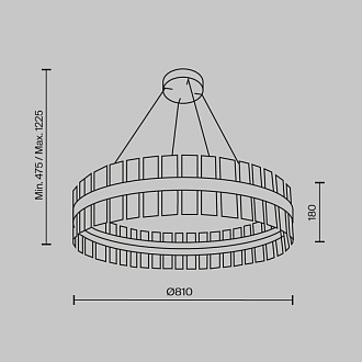 Подвесной светильник  81*25 см, LED 60W, 3000К, Латунь Maytoni Mirage MOD173PL-L60BS3K