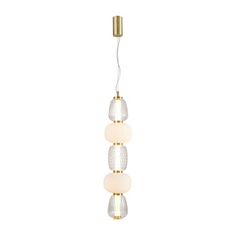 Подвес Favourite Bella 4057-2P, D170*H900/2100, золота, плафоны в виде бусин разнообразных форм из выдувного стекла двух видов - прозрачного и цвета опала