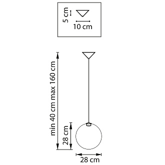 Подвес 28*40/160 см, 3W 3000K Lightstar Sferetta 801023 Марсала