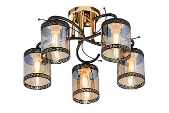 Люстра Ø460 x H250, мм, 5*40W (200W), GOLD+BLACK(ЗОЛОТО+ЧЁРНЫЙ) Rilon 06772/5 GOLD+BLACK