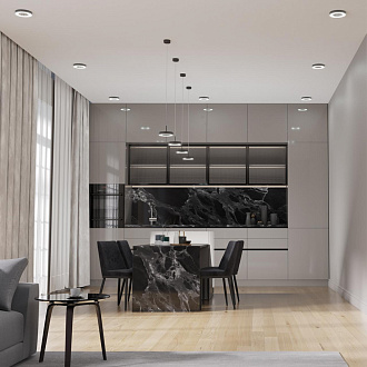 Светильник светодиодный, длина провода 2 метра 15,5*15,5* см, LED 18W*3000 К, Novotech Over Mirror, черный, 359281