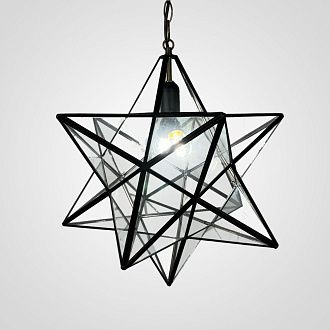 Люстра Black Star Clear Glass 40 см 40*40*42 см, 1*E27*60W, ImperiumLoft 101314-26, Чёрный