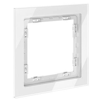Рамка стеклянная Voltum S70 на 1 пост, белый, стекло Стекло/пластик  VLS110101