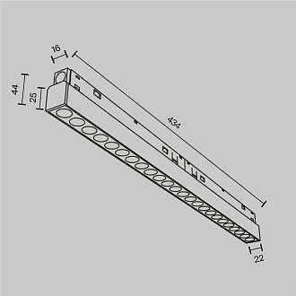 Трековый светильник 2,2*43,4*4,4 см, LED 24W 2700K 36° Maytoni Technical Points Exility TR031-2-24W2.7K-B черный
