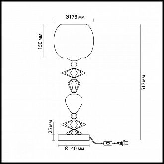 Настольная лампа Odeon Light Bizet 4855/1T Золото