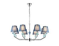 Подвесная люстра с абажуром и декором из керамики **81- см, 8*E14*40W, K, Ambrella Light High Light LH75063, хром