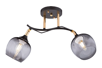 Люстра L550 x W180 x H250, мм, 2*40W (80W), CF+FGD(Чёрный +Золото) Rilon 4728/2 CF+FG