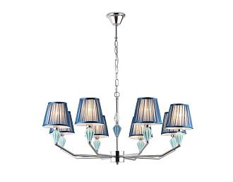 Подвесная люстра с абажуром и декором из керамики **81- см, 8*E14*40W, K, Ambrella Light High Light LH75063, хром