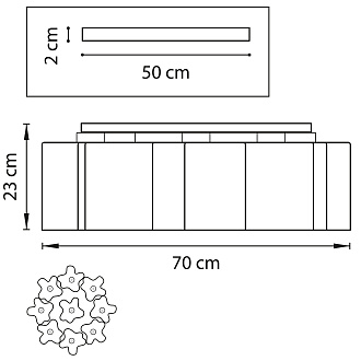 Люстра потолочная 70 см, 9*E27*54W, Шампань Lightstar Nubi 802093