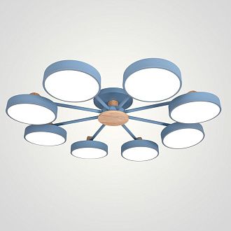 Потолочная люстра MOVE 8 Blue 98*98*18 см, 8*LED*12W, 3000, 4000, 5000K, ImperiumLoft MOVE_01, Голубой
