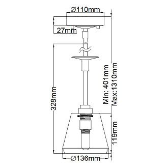 Подвесной светильник для ванных комнат Elstead Lighting, Арт. BATH-AGATHA1P-PC