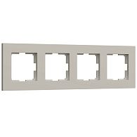 W0042917 Рамка на 4 поста Slab, дымчатый софт Werkel, 4690389218453