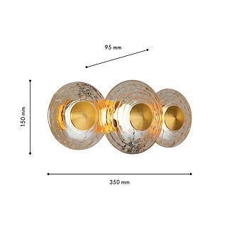 Бра 35*15 см, 3*LED, 18W, 4000K, Favourite Claros 4641-3W, латунь