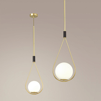 Светильник подвесной 26 см Odeon Light Flari 4810/1A, черный-золото