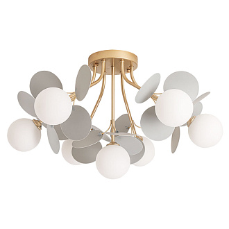 Люстра 7*G9, 40W, Arte Lamp Peacock A1369PL-7GY, Матовое Золото/Серый