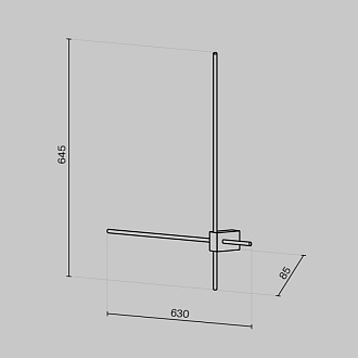 Бра 63*65 см, 12W, 3000K, 1150Lm, 2-3 м2 Maytoni Technical Pars C070WL-L12GB3K, черный-золото