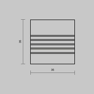 Комплект заглушек (для профиля 35×35) 2 шт., ALM-3535A-S-EC 642033, 1*4*4 см, Maytoni Led Strip 642033, Белый