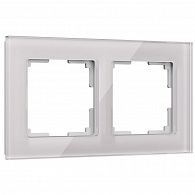 W0021117 Рамка на 2 поста Favorit, дымчатый,стекло Werkel, 4690389159695