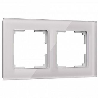 W0021117 Рамка на 2 поста Favorit, дымчатый,стекло Werkel, 4690389159695