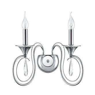 Бра 33**-38 см, 2*E14*40W, Lumion LAOKA 8032/2W, хром, прозрачный