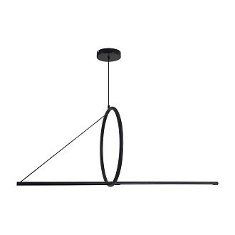 Подвесной светильник SUSPENSION CERCLE ET TRAIT – GRAPHITE SATINE L120 120*45*45 см, 1*LED*25W, 3000K, ImperiumLoft 40.1282-0, Чёрный