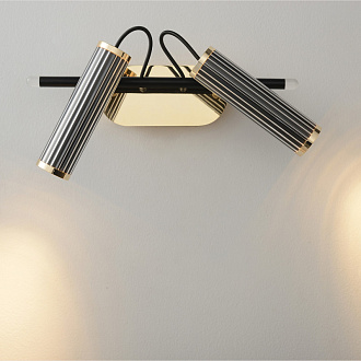 Бра 40*18,5*15 см, 2*LED*3W 3000K Crystal Lux EXTRA AP2 черный+золото+прозрачный