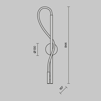 Бра 84 см, 13W, 3000K, Maytoni MOD166WL-L12G3K, золото