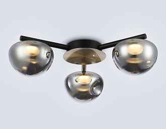Потолочный светодиодный светильник **17- см, **W, 3000K, Ambrella Light High Light LH12006, черный, золото