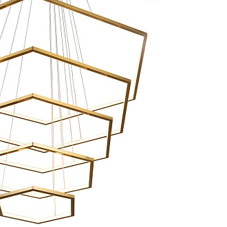 Светильник 120+100+80+60+40 см, 5*LED*122W, 3000К Loft It 10016/5 Ring, Золото