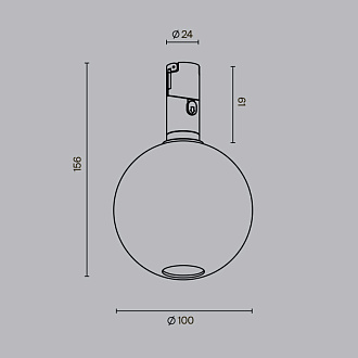 Трековый магнитный светильник 10 см, 3W, 3000K, Maytoni Bubble TR205-1-3W3K-B
