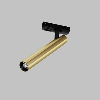 Трековый светильник 3*8,15*23,5 см, LED 6W 4000K 36° Maytoni Technical Focus T UNITY TR141-1-6W4K-M-BS черный и латунь