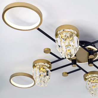 Светильник 115*115*20 см, LED 55W, 3000 / 6000K, Золото LED4U L3101-4