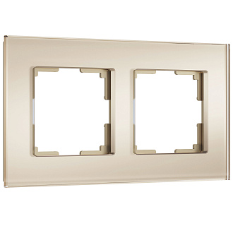 W0023111 Рамка на 2 поста Senso, шампань, стекло soft-touch Werkel, 4690389200380