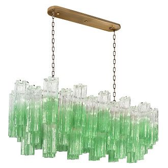 Подвесная люстра 104 см, Loft IT Murano 10580/1000R Clear green, бронза