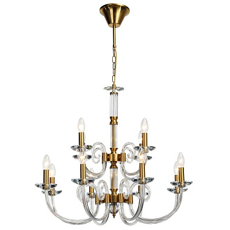 Подвесная люстра Stilfort Glass 1050/03/12P, диаметр 75 см, золото