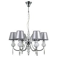 Люстра 64*64*80 см, 6*E14 Gerhort G11100/6CR+WT GR, Хром;Белый, прозрачный