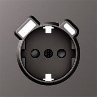 Donel S08 матовый титан накладка для розетки Schuko с зарядным устройством USB A+C,  со шторками 16A 250 В~,серия DB, DS22945