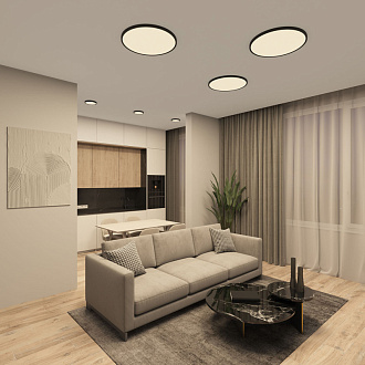 Накладной светильник *22*2,5 см, LED * 18W, 3000-6500К, Denkirs Thin DK6520-BK, черный