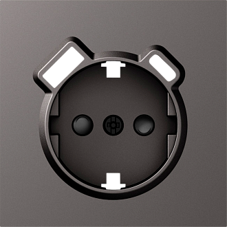 Donel S08 матовый титан накладка для розетки Schuko с зарядным устройством USB A+C,  со шторками 16A 250 В~,серия DB, DS22945