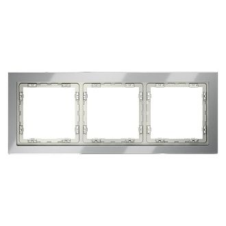 Рамка стеклянная Voltum S70 на 3 поста, сталь, стекло Стекло/пластик  VLS110305