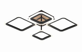Люстра L615 x W480 x H110, мм, 72W 3000-6500K, BLACK (Черный) Rilon 3307/2+2 BLACK+WOOD