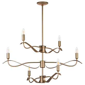 Люстра потолочная 85*147 см, 6*E14*36W, Золото Lightstar Ragno 733263